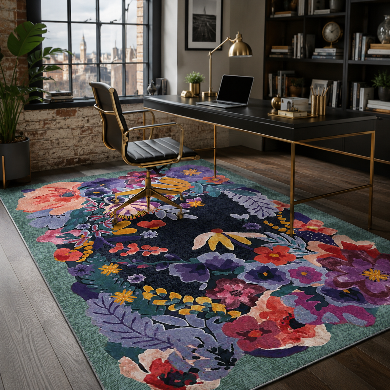 NH7114-DESIGN-03 Tapis Classic Seldjoukide — Purple & Navy