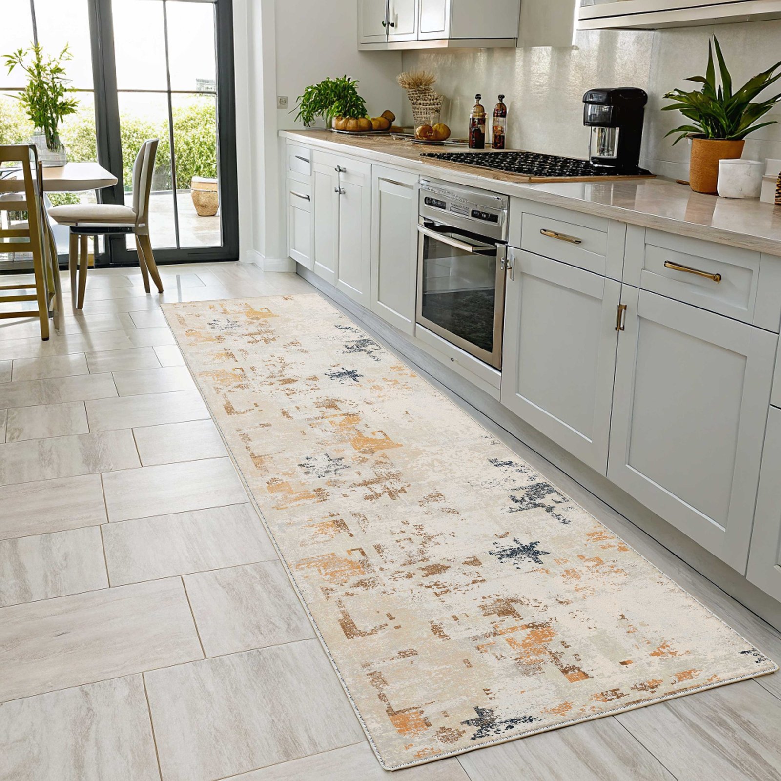 NH7116-490-01-04 Tapis Ethnic Modern Polonezkoy — Navy & Gold