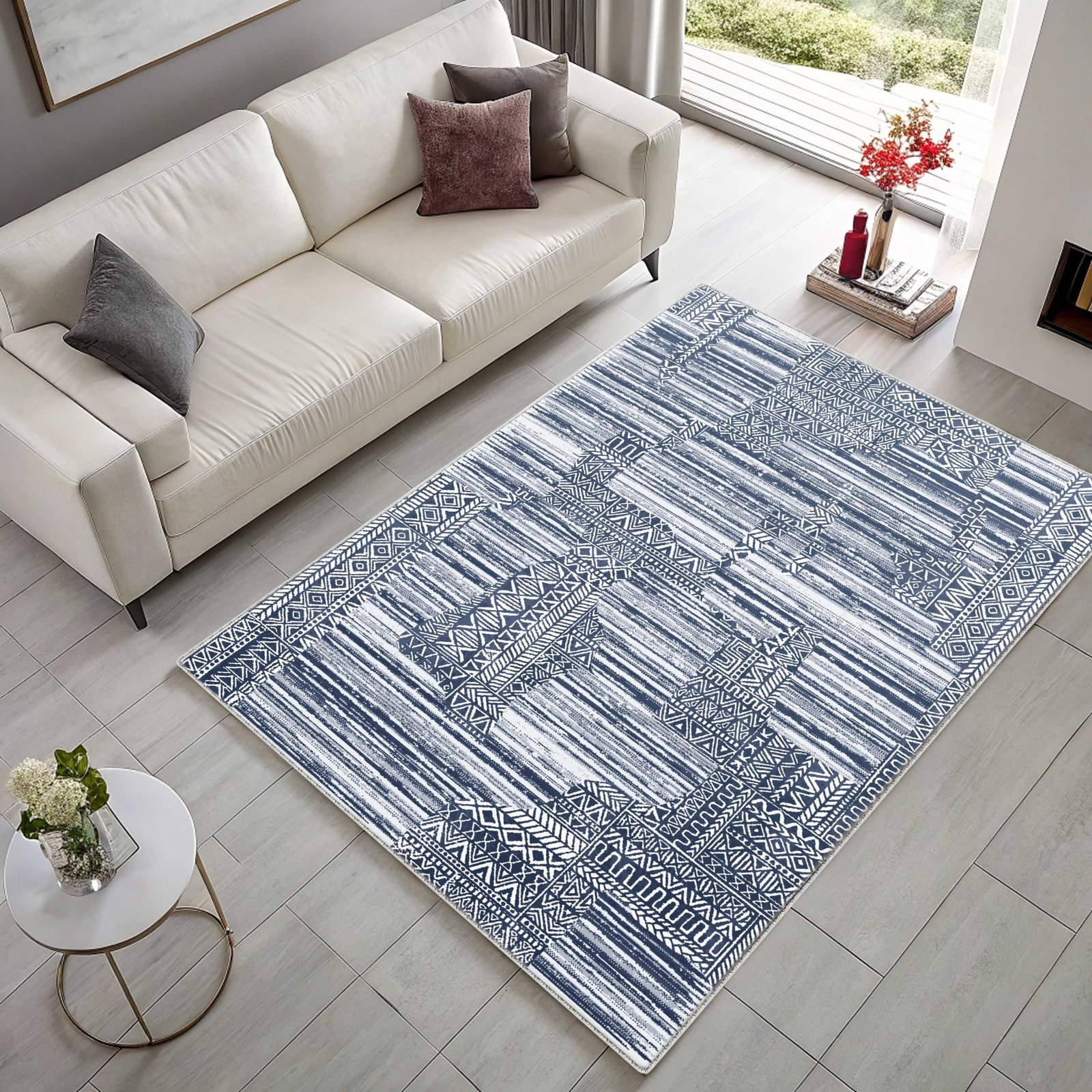 NH7120-459-01-02 Tapis Modern Ankara 3 — Navy