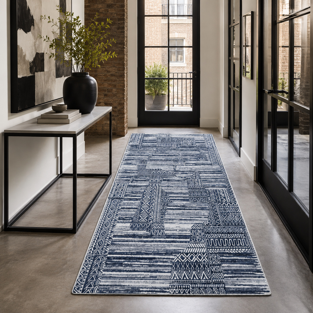 NH7120-459-01-03 Tapis Modern Ankara 3 — Navy