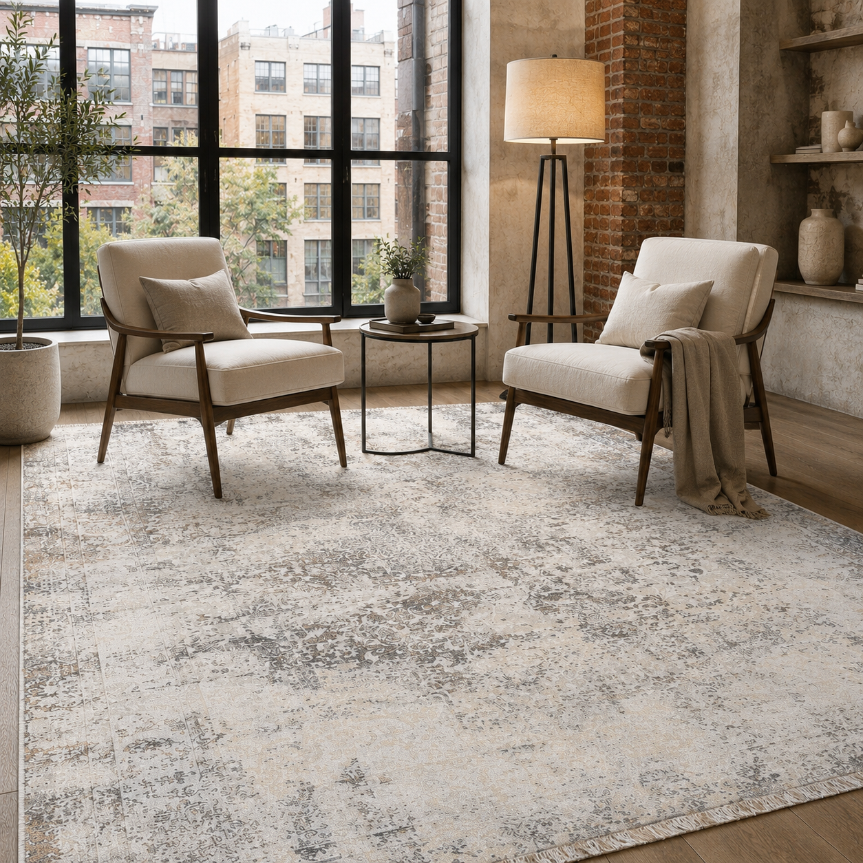 NH7134-190-01-03 Tapis Classic Vintage Éphèse 3 — White