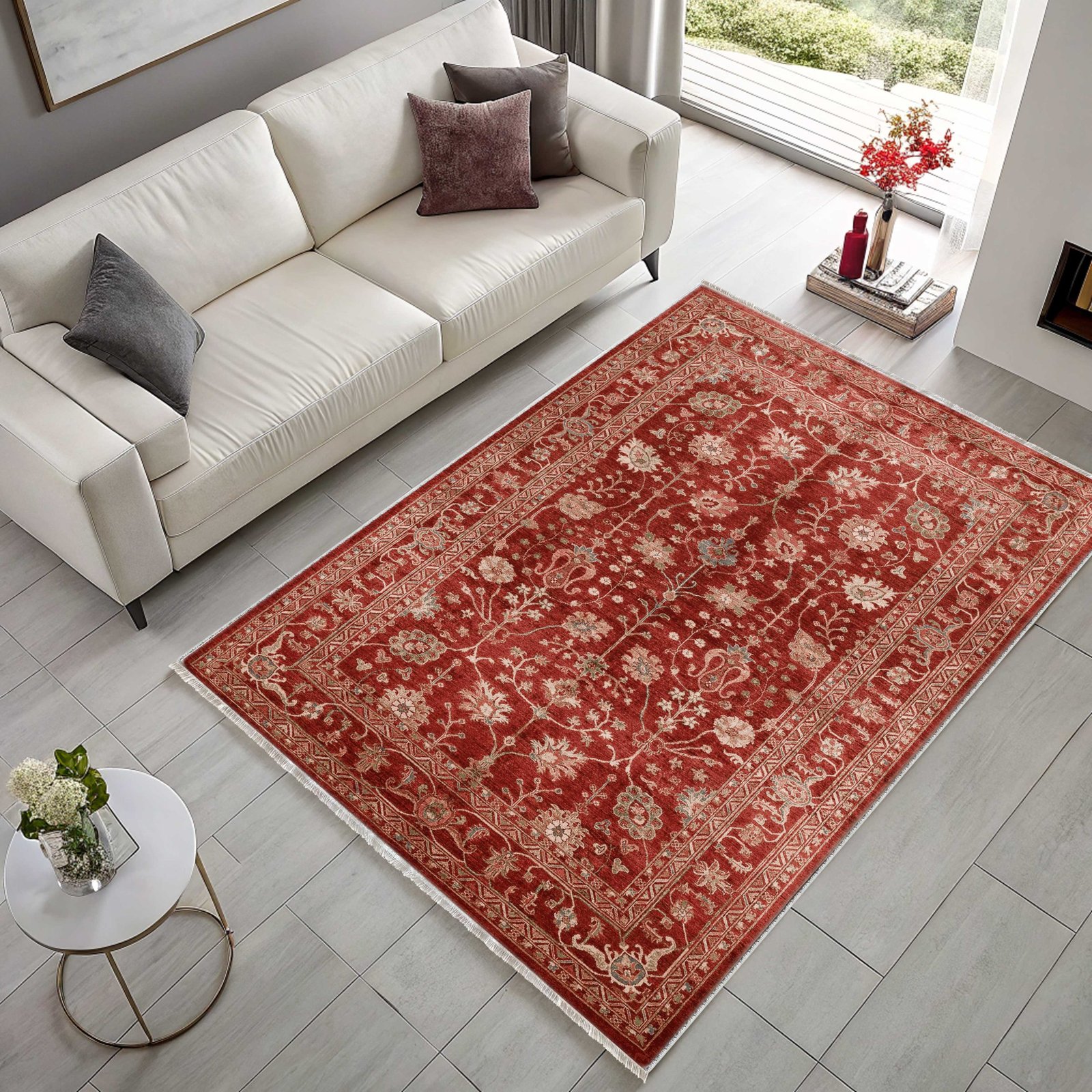 NH7135-3012-01-02 Tapis Ethnic Classic Vintage Troie 3 — Burgundy