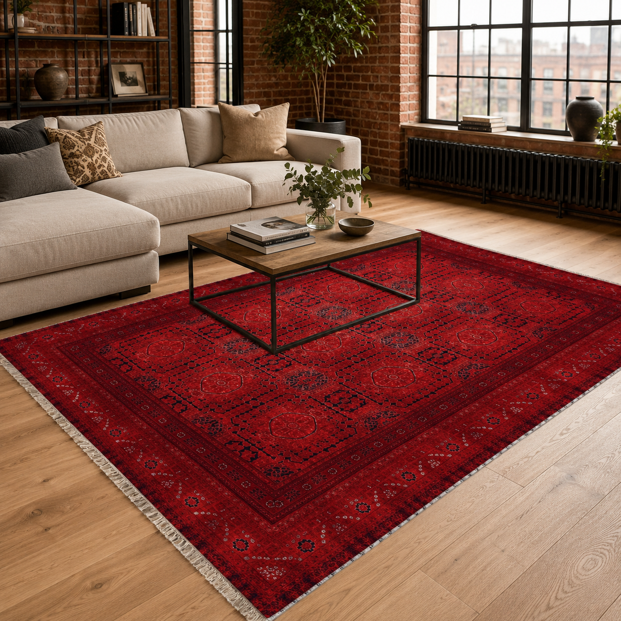 NH7137-3011-02-01 Tapis Ethnic Classic Vintage Halicarnasse 3 — Burgundy