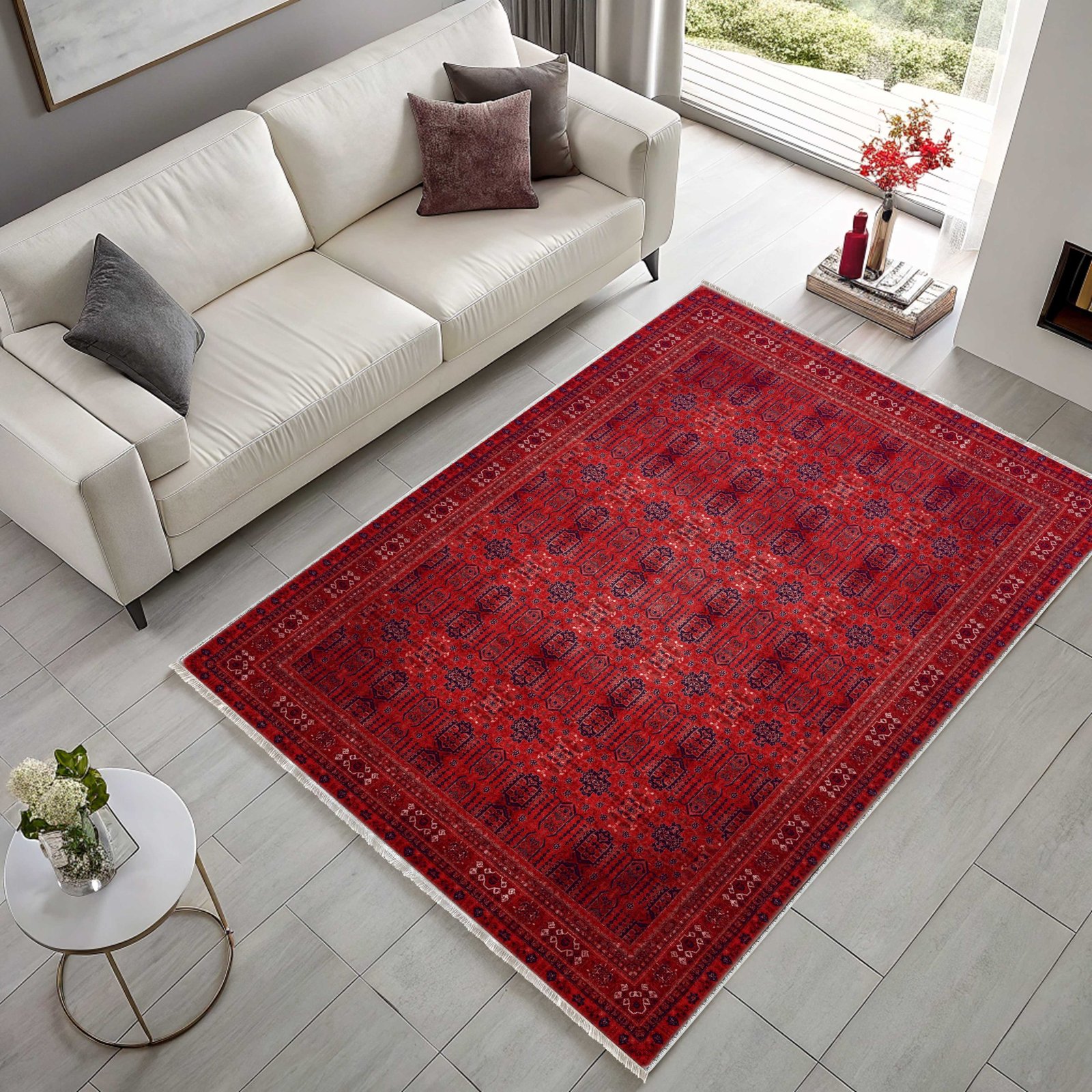 NH7137-3011-02-02 Tapis Ethnic Classic Vintage Halicarnasse 3 — Burgundy