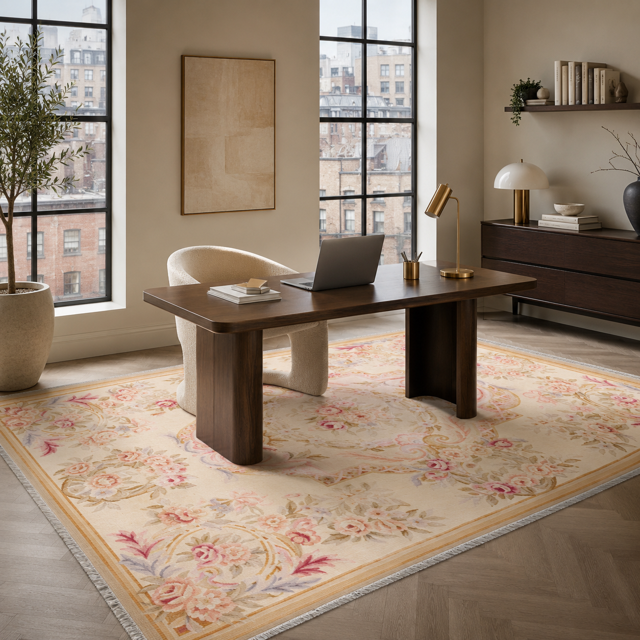 NH7142-3017-01-03 Tapis Ethnic Classic Vintage Xanthos 3 — White & Fuchsia