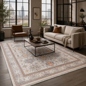 Tapis Ethnic Classic Vintage Myra 3 — White & Terracotta