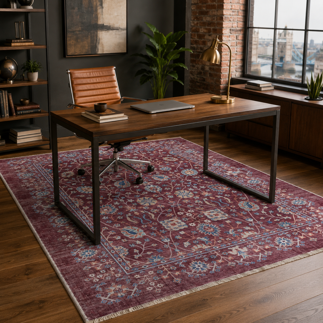 NH7146-3006-01-03 Tapis Ethnic Classic Vintage Side 3 — Burgundy & Fuchsia