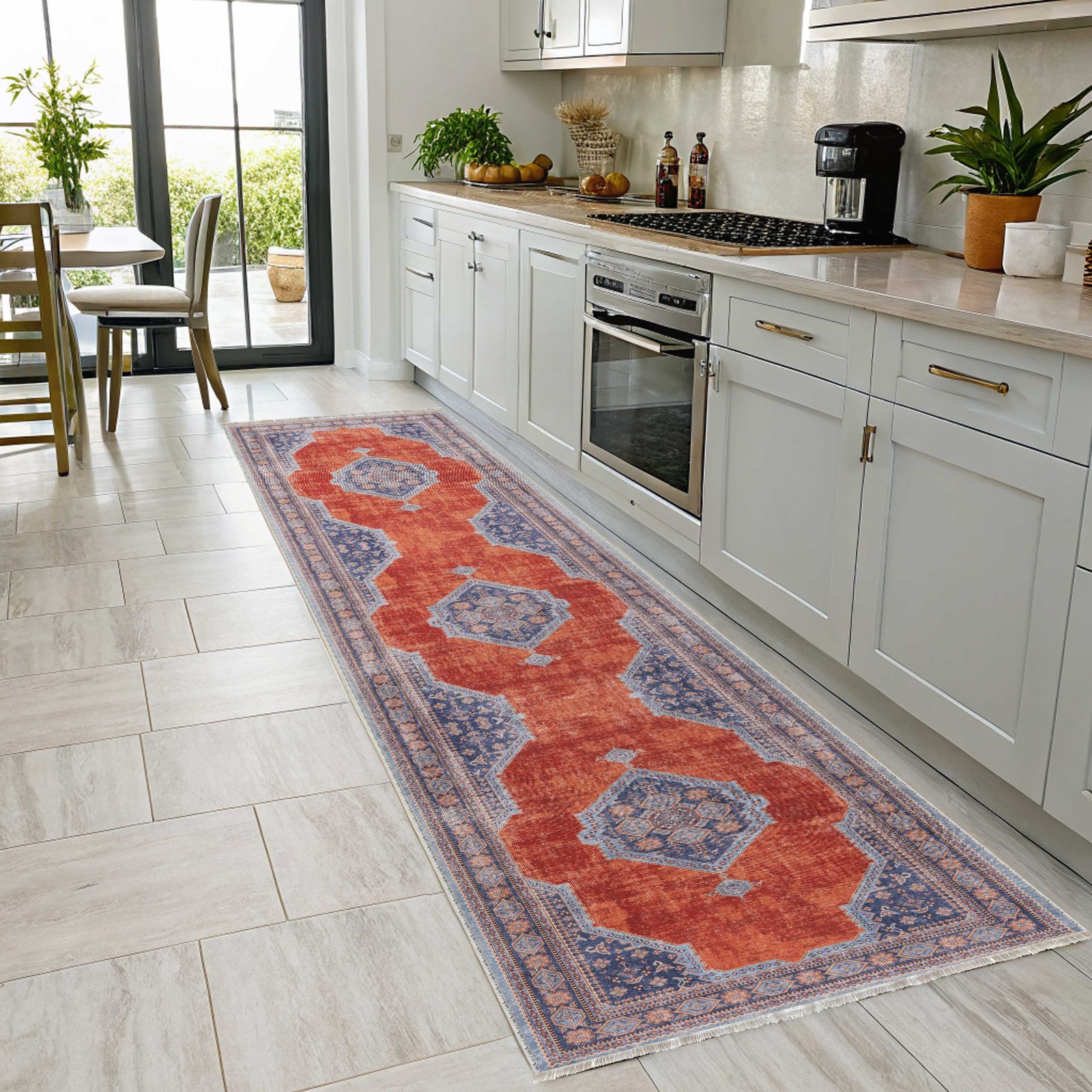 NH7149-3003-01-04 Tapis Ethnic Classic Vintage Zeugma 3 — Navy & Terracotta