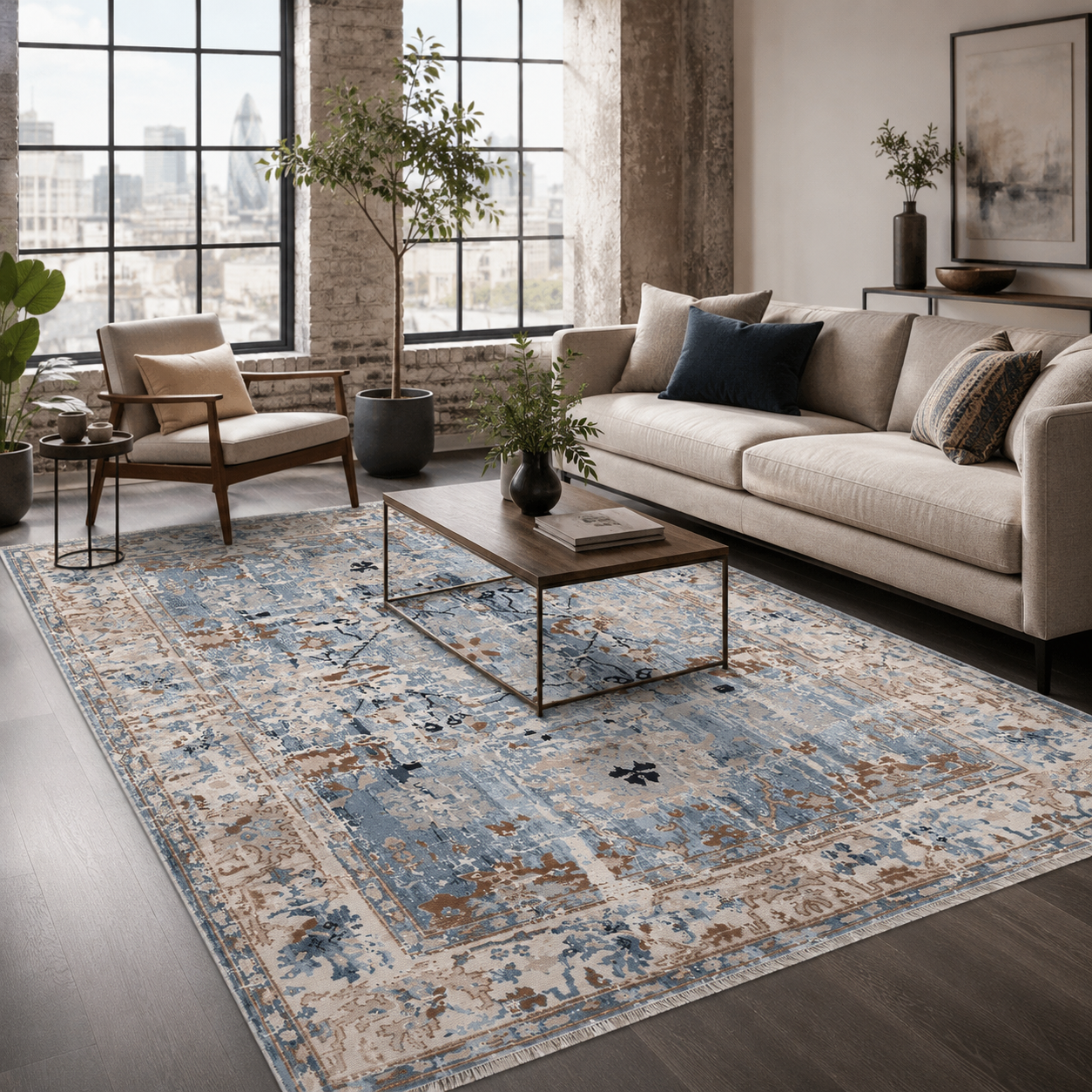 NH7155-2220-01-01 Tapis Ethnic Classic Vintage Ani 3 — Navy