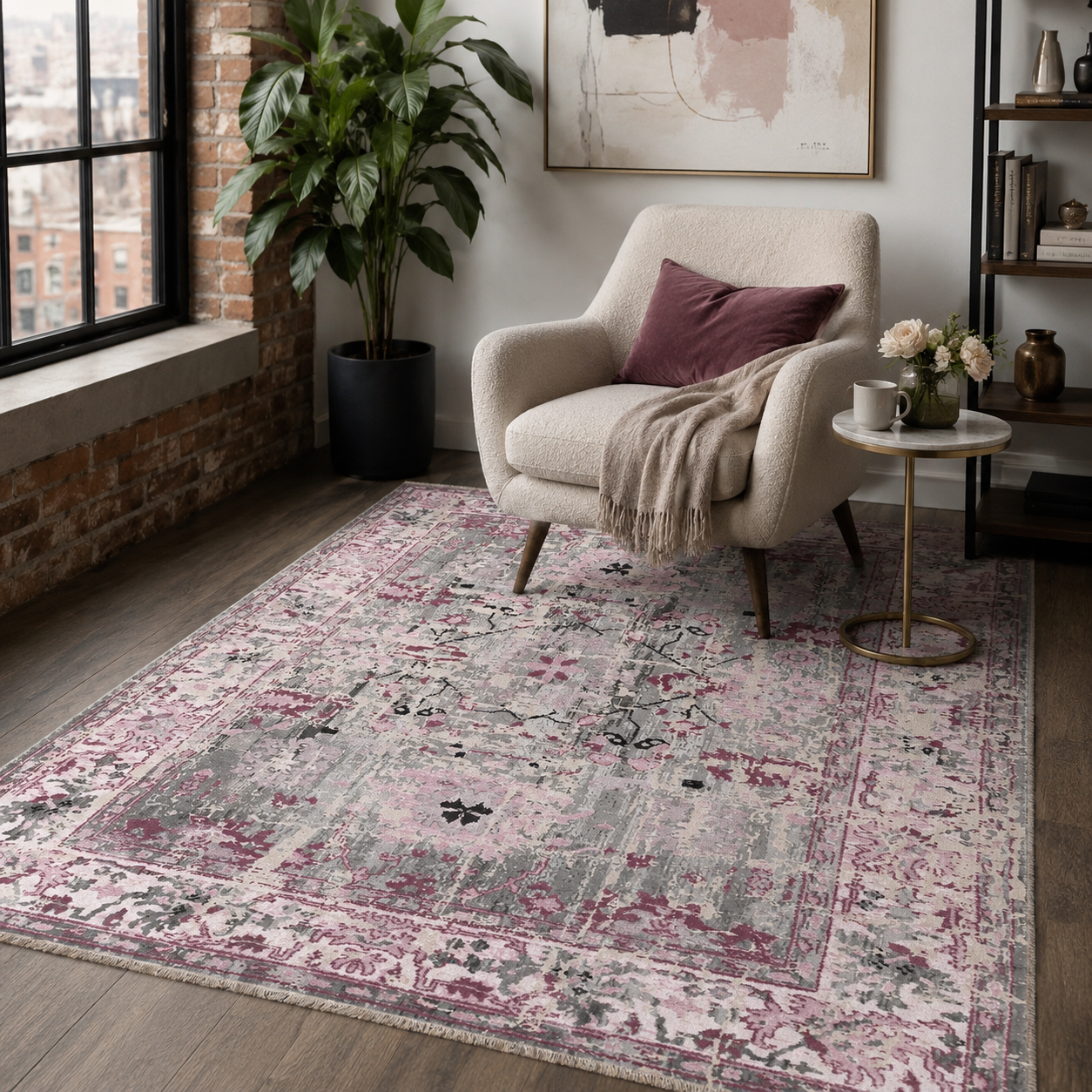 NH7156-2220-02-03 Tapis Ethnic Classic Vintage Kars 3 — Fuchsia