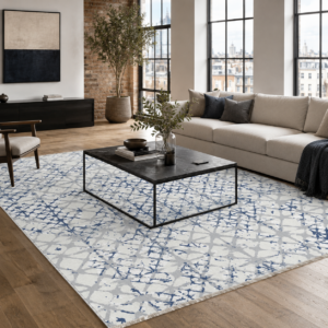 Tapis Geometric Modern Kitchen Cubik — Navy