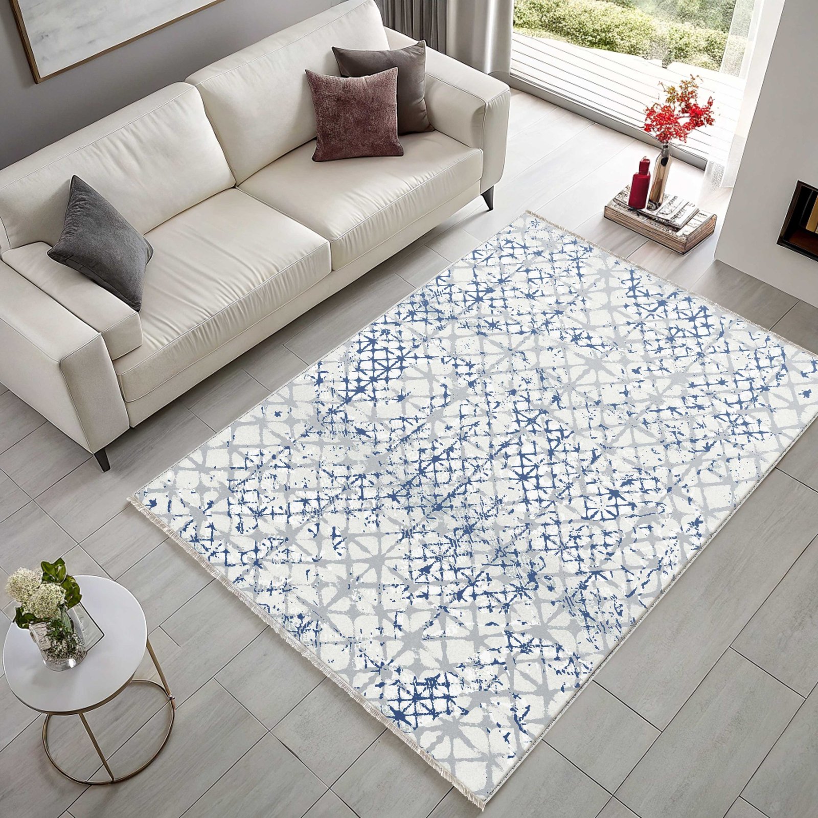 NH7159-1211-02 Tapis Geometric Modern Kitchen Cubik — Navy