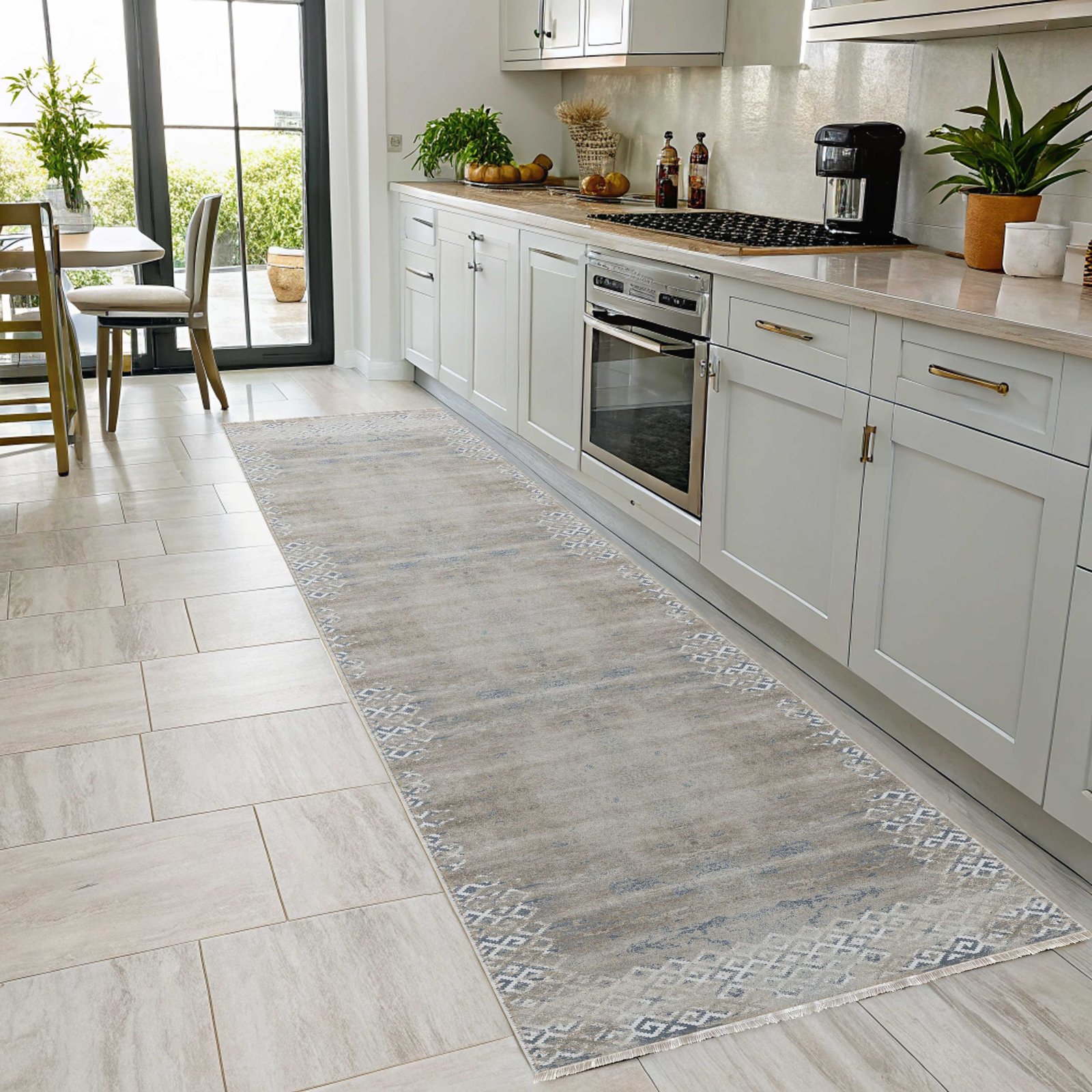 NH7160-2206-04 Tapis Geometric Modern Kitchen Op Art — Navy