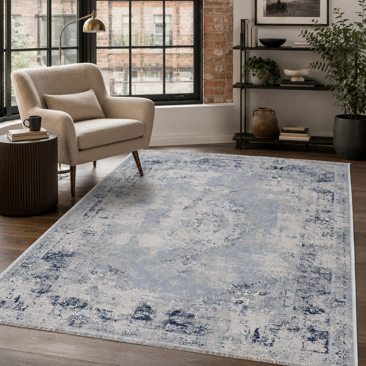 NH7166-485-02-03 Tapis Ethnic Classic Vintage Çatalhöyük 3 — Navy